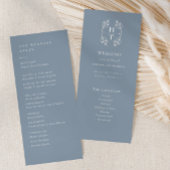 Elegantes dusty blue Monogram Wappen Wedding Progr