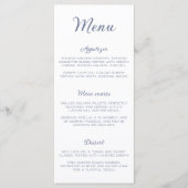 Elegantes Dusty Blue Ocean Sea Brautparty Menükarte (Vorderseite)