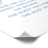 Elegantes Dusty Blue Ring Hunt Brautparty Game Poster (Ecke)