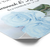 Elegantes Dusty Blue Rose Geschenke & Karten Hochz Poster (Ecke)
