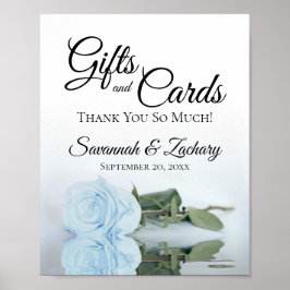 Elegantes Dusty Blue Rose Geschenke & Karten Hochz Poster
