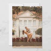 Elegantes Dusty Blue Simple Modern Trendy Foto Save The Date (Rückseite)