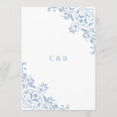 Elegantes Dusty Blue Vintag Frame Wedding Menu Menükarte (Rückseite)