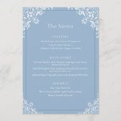 Elegantes Dusty Blue Vintag Frame Wedding Menu Menükarte (Vorderseite)