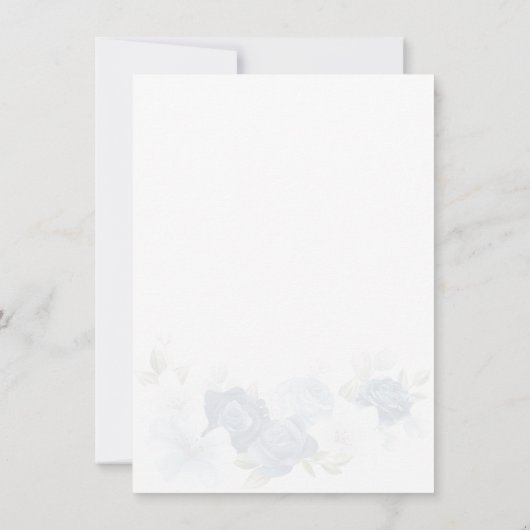 Elegantes Dusty Blue Watercolor Brautparty Einladung (Rückseite)