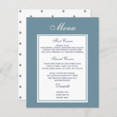 Elegantes Dusty Blue Wedding Menu (Vorne/Hinten)