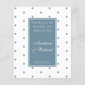 Elegantes Dusty Blue Wedding Menu (Rückseite)