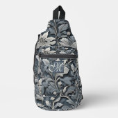 Elegantes dusty Blue Weiß Weiß-Grauschrift Crossbody Bag (Vorderseite)