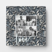 Elegantes dusty blue white grau Foto Fotoplatte (Vorderseite)