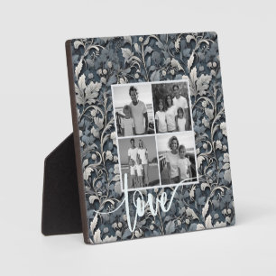 Elegantes dusty blue white grau Foto Fotoplatte