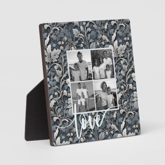 Elegantes dusty blue white grau Foto Fotoplatte (Vorderseite)