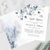 Elegantes Dusty Blue Winter Foliage Probe Dinner Einladung