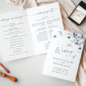Elegantes Dusty Blue Winter Foliage Wedding Progra