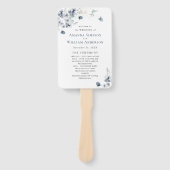 Elegantes Dusty Blue Winter Foliage Wedding Progra Fächer (Vorderseite)