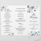 Elegantes Dusty Blue Winter Hochzeitsprogramm (Vorderseite)