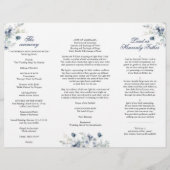 Elegantes Dusty Blue Winter Hochzeitsprogramm (Rückseite)