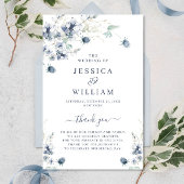 Elegantes Dusty Blue Winter Hochzeitsprogramm