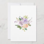 Elegantes Dusty Lila Floral Brautparty Einladung (Rückseite)