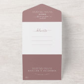 Elegantes Dusty Pink Calligraphy Foto Wedding All In One Einladung (Außenbereich)