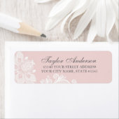 Elegantes Dusty Pink Lace Rücksendetikett (Insitu)
