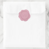 Elegantes Dusty Pink Monogram Wedding Wax Siegel Runder Aufkleber (Tasche)