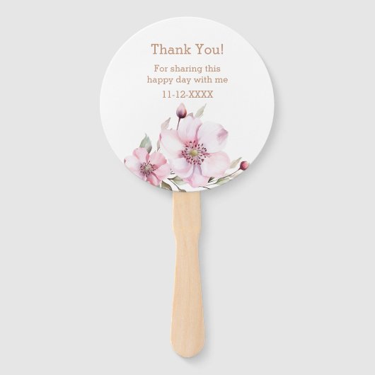 Elegantes Dusty Pink Roses Brautparty Fächer (Rückseite)