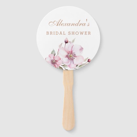 Elegantes Dusty Pink Roses Brautparty Fächer (Vorderseite)