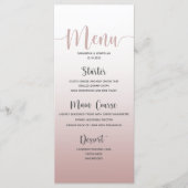 Elegantes Dusty Pink Simple Wedding Dinner Menü Menükarte (Vorderseite)