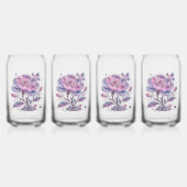 Elegantes Dusty Rose Botanisches Musterdesign Dosenglas (Hinten)