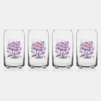 Elegantes Dusty Rose Botanisches Musterdesign Dosenglas