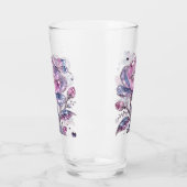 Elegantes Dusty Rose Botanisches Musterdesign Glas (Links)