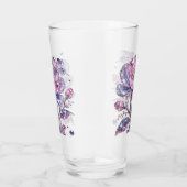 Elegantes Dusty Rose Botanisches Musterdesign Glas (Rechts)