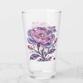 Elegantes Dusty Rose Botanisches Musterdesign Glas