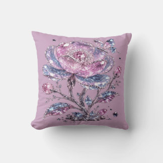 Elegantes Dusty Rose Botanisches Musterdesign Kissen
