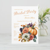 Elegantes Dusty Rose Fall Brautparty Einladung (Stehend Vorderseite)