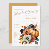 Elegantes Dusty Rose Fall Brautparty Einladung (Vorne/Hinten)