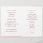 Elegantes Dusty Rose Folded Wedding Zeremony Progr (Rückseite)