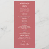 Elegantes Dusty Rose Pink Wedding Programm (Rückseite)