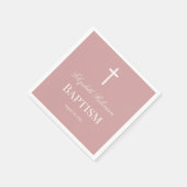 Elegantes Dusty Rose Tauf-Papiertaschentuch Serviette (Ecke)