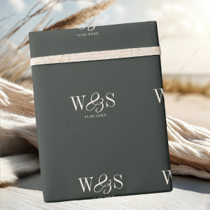 Elegantes ebony Ersteheliche Paare Geschenkpapier