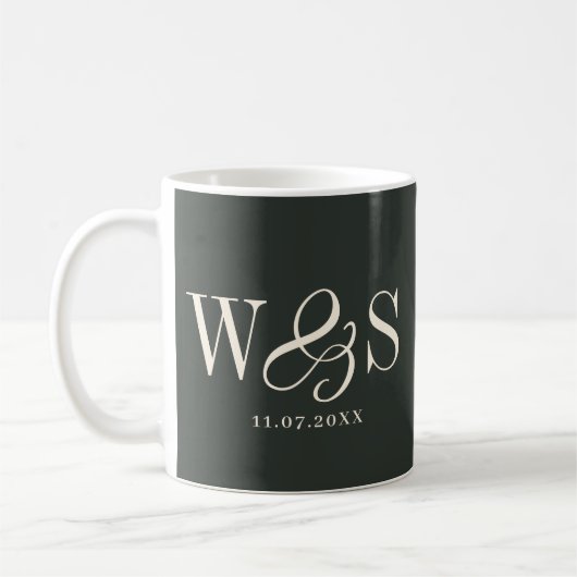 Elegantes ebony Ersteheliche Paare Kaffeetasse (Links)