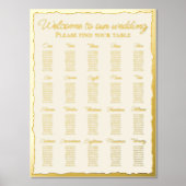Elegantes Ecru Luxe Gold Edge 20 Tischdiagramm Foliendrucke (Vorderseite)