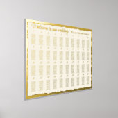 Elegantes Ecru Luxe Gold Edge 40 Tischdiagramm Foliendrucke (Ablage )