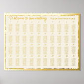 Elegantes Ecru Luxe Gold Edge 40 Tischdiagramm Foliendrucke (Vorderseite)
