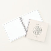 Elegantes Ecru Sage Green Blume Herb Brautparty Notizblock (Innenseite)