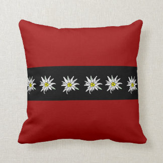 Elegantes Edelweiss rotes schwarzes Amerikaner Kissen