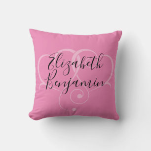 Elegantes editierbares einfaches Herzdesign - rosa Kissen