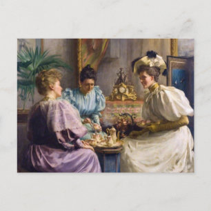 Elegantes Edwardianisches Nachmittagsteetreffen  Postkarte