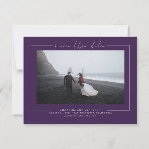 Elegantes Eggplant Lila  Foto Save The Date