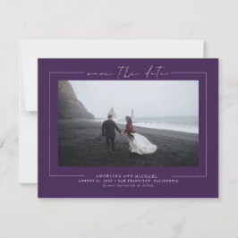 Elegantes Eggplant Lila Save the Date Foto